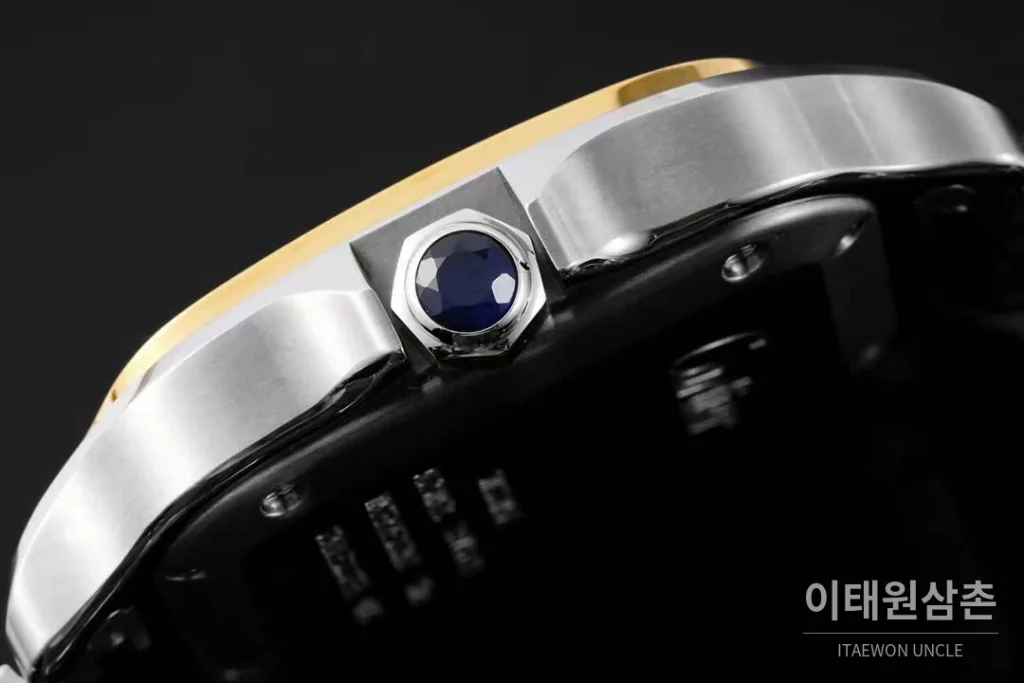 까르띠에 산토스 드 까르띠에 스틸 화이트로만다이얼 오토매틱 35.1mm 투톤 브레이슬릿 골드 베젤