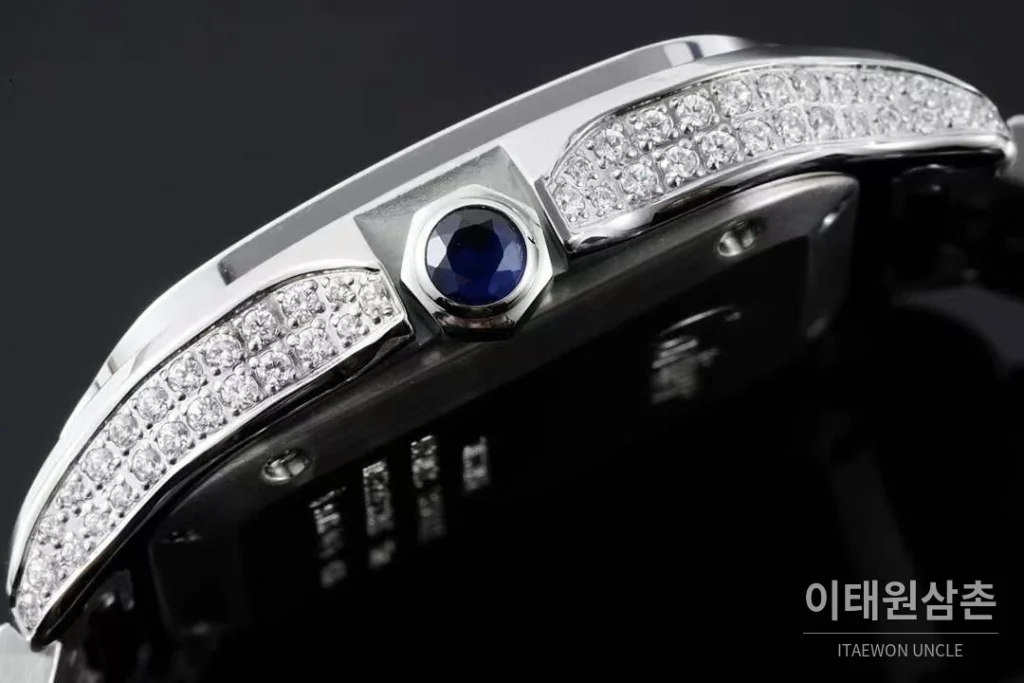 까르띠에 산토스 드 까르띠에 스틸 화이트로만다이얼 오토매틱 35.1mm 스틸 브레이슬릿 실버 베젤