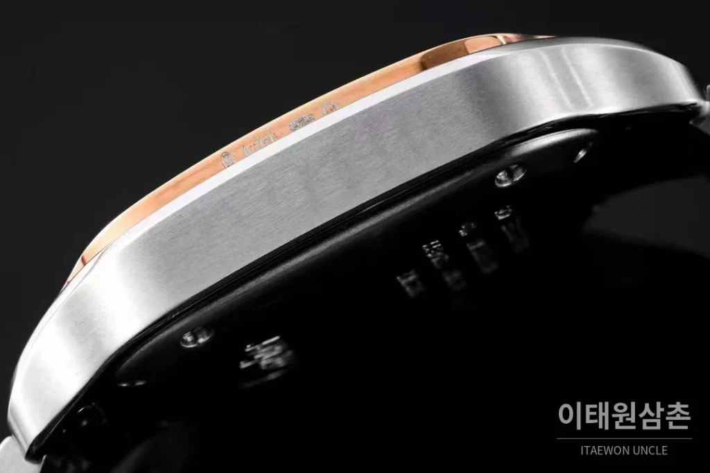 까르띠에 산토스 드 까르띠에 스틸 화이트로만다이얼 오토매틱 35.1mm 투톤 브레이슬릿 로즈골드 베젤