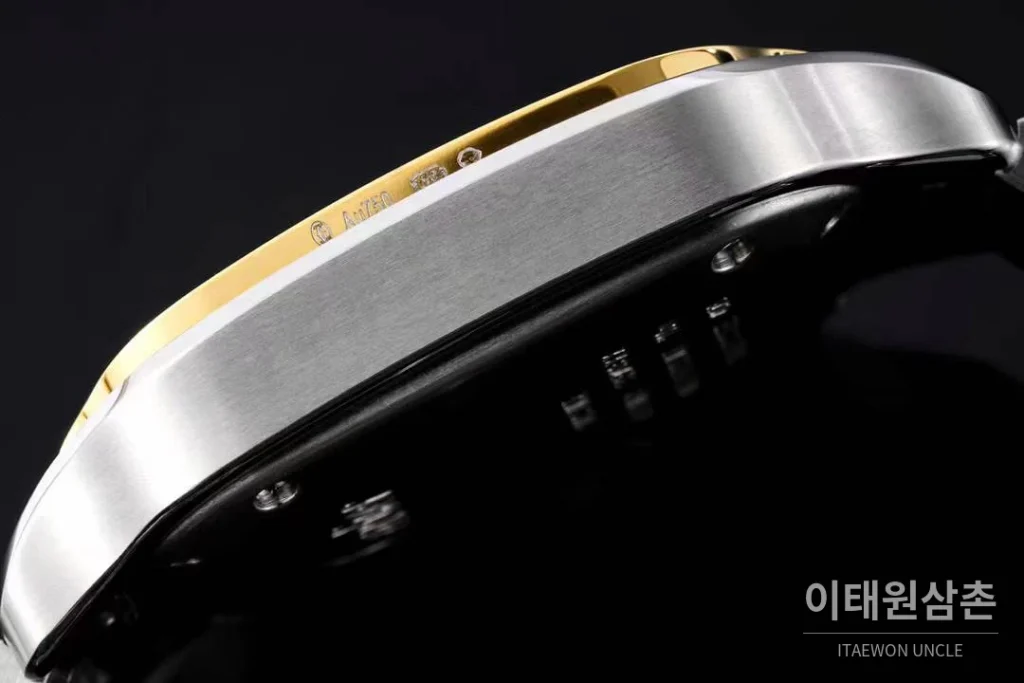 까르띠에 산토스 드 까르띠에 스틸 화이트로만다이얼 오토매틱 35.1mm 투톤 브레이슬릿 골드 베젤