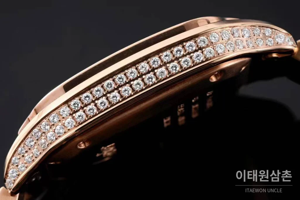 까르띠에 산토스 드 까르띠에 스틸 화이트로만다이얼 오토매틱 35.1mm 로즈골드 브레이슬릿 로즈골드 베젤 (2)