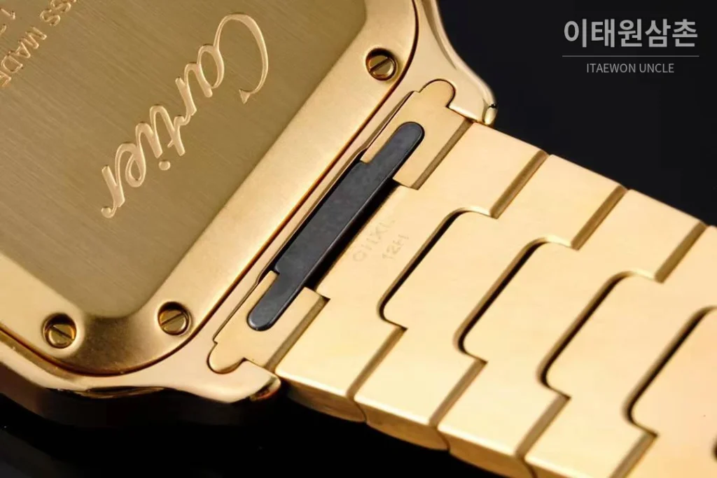 까르띠에 산토스 드 까르띠에 스틸 화이트로만다이얼 오토매틱 35.1mm 골드 브레이슬릿