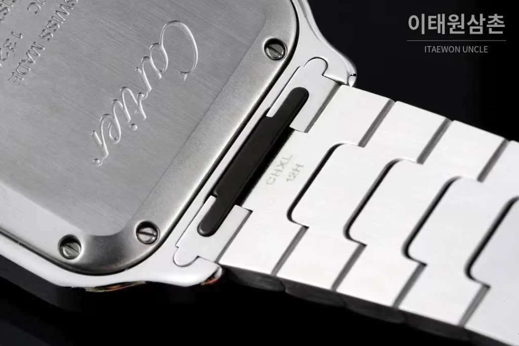 까르띠에 산토스 드 까르띠에 스틸 화이트로만다이얼 오토매틱 35.1mm 투톤 브레이슬릿 로즈골드 베젤