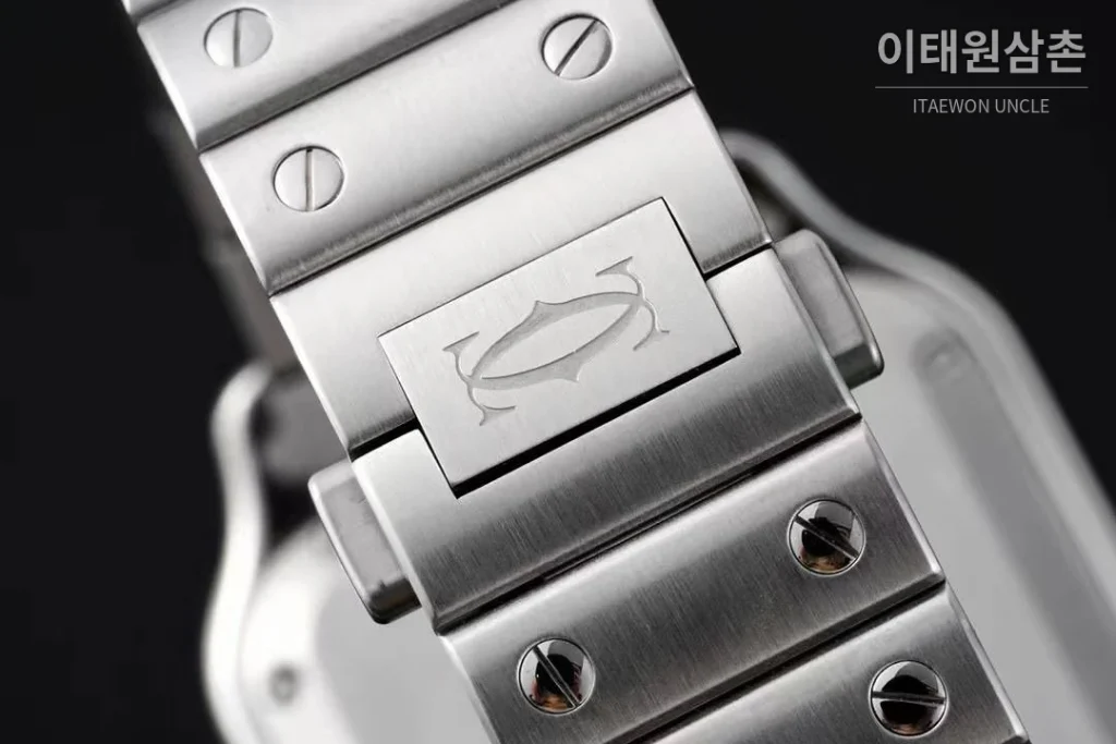 까르띠에 산토스 드 까르띠에 스틸 화이트로만다이얼 오토매틱 35.1mm 스틸 브레이슬릿
