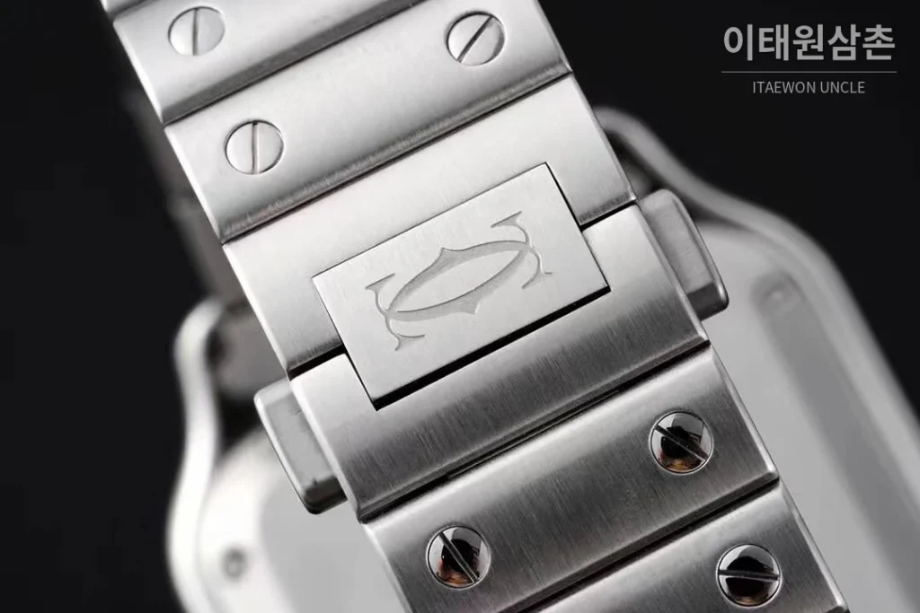 까르띠에 산토스 드 까르띠에 스틸 화이트로만다이얼 오토매틱 35.1mm 스틸 브레이슬릿 실버 베젤