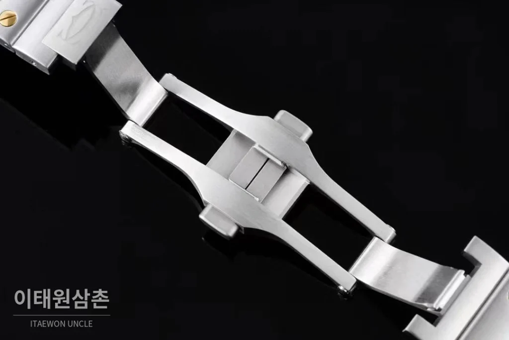 까르띠에 산토스 드 까르띠에 스틸 화이트로만다이얼 오토매틱 35.1mm 투톤 브레이슬릿 골드 베젤