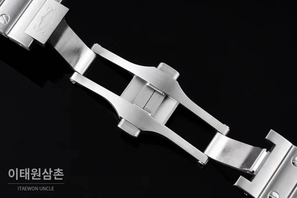 까르띠에 산토스 드 까르띠에 스틸 화이트로만다이얼 오토매틱 35.1mm 스틸 브레이슬릿 실버 베젤