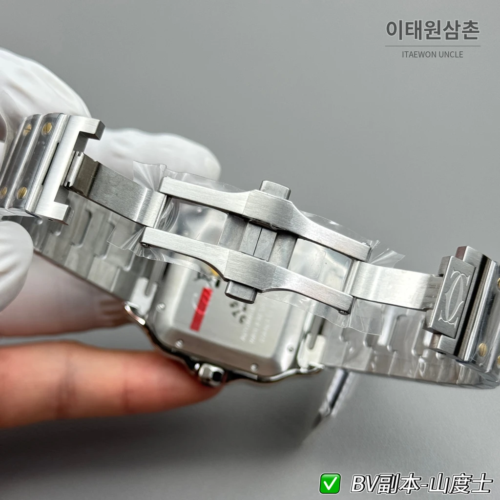 까르띠에 산토스 드 까르띠에 스틸 옐로우골드톤 콤비 화이트 다이얼 오토매틱 39.8mm