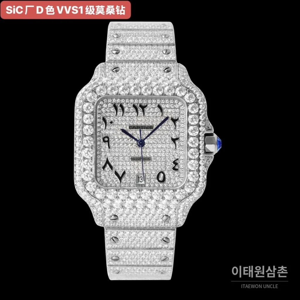 까르띠에 산토스 쿼츠 은색