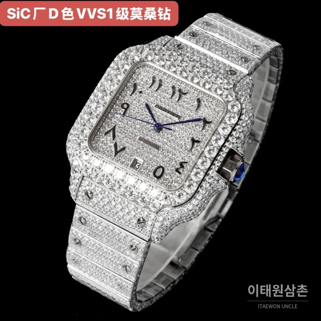 까르띠에 산토스 쿼츠 은색