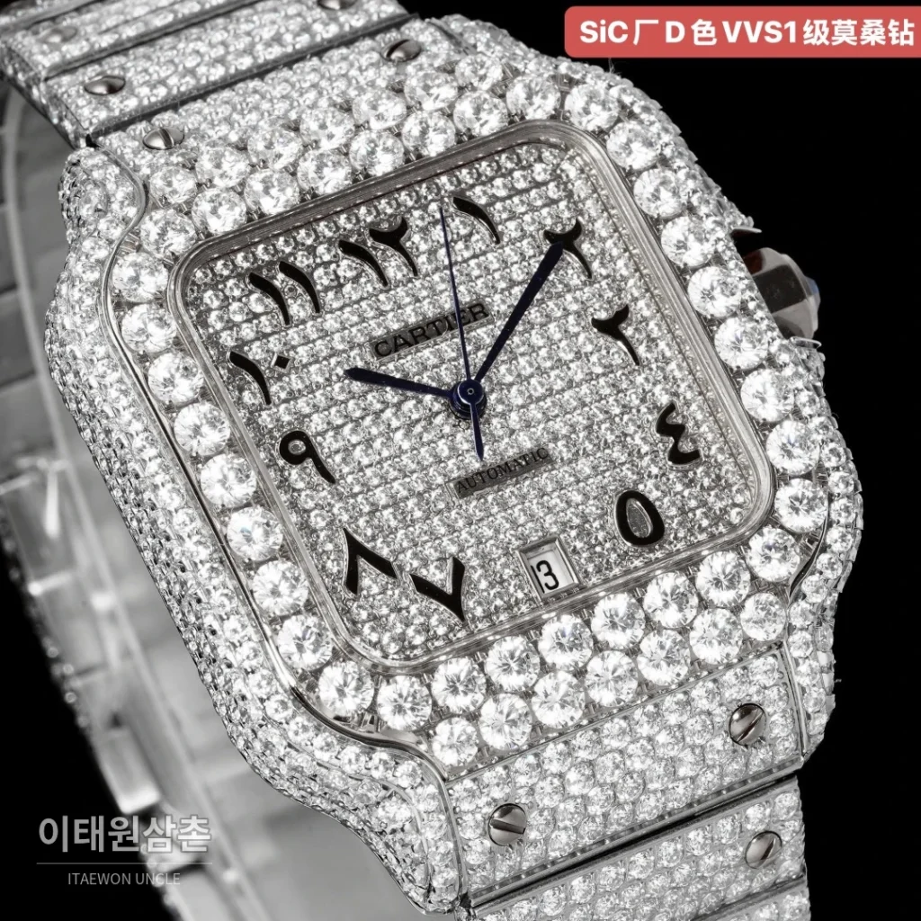 까르띠에 산토스 쿼츠 은색