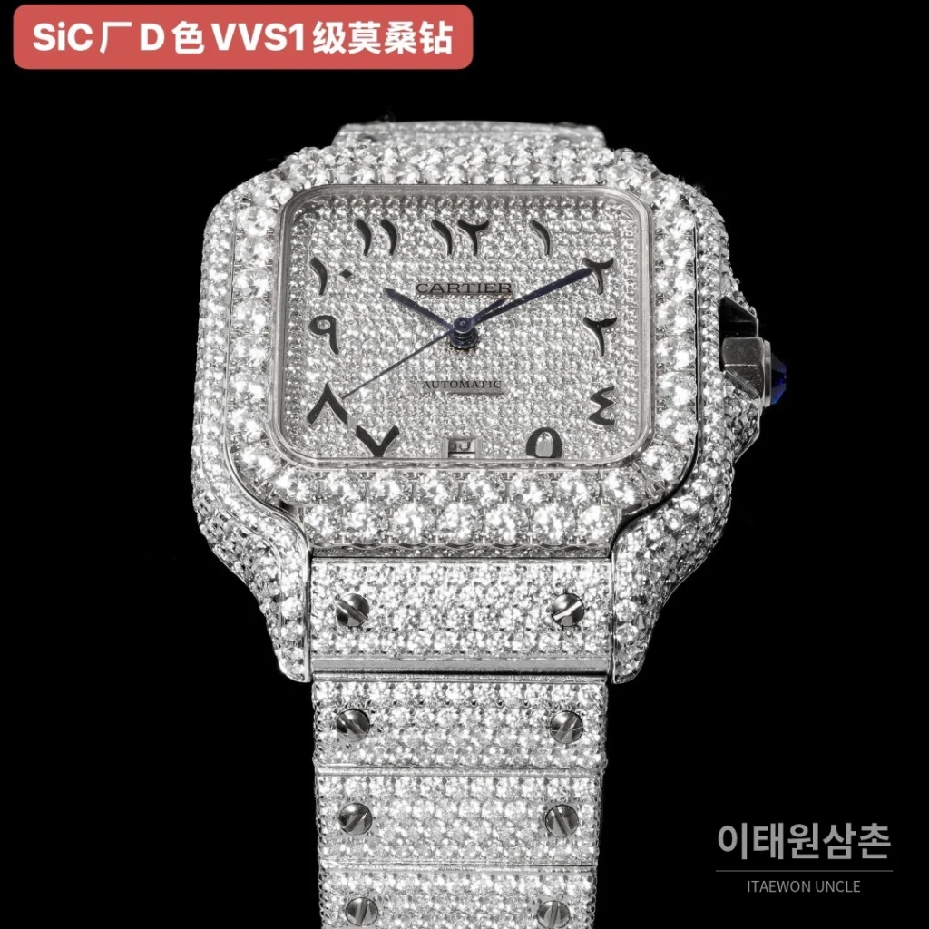 까르띠에 산토스 쿼츠 은색