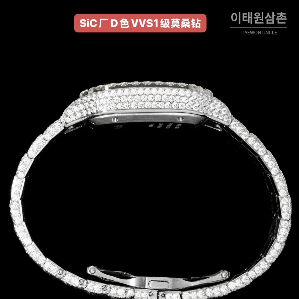 까르띠에 산토스 쿼츠 은색