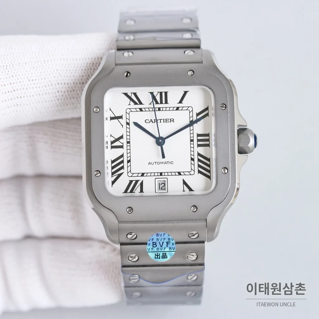 까르띠에 산토스 스틸 블루핸즈 오토매틱 39.8mm