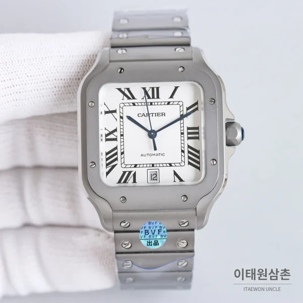 까르띠에 산토스 스틸 블루핸즈 오토매틱 39.8mm