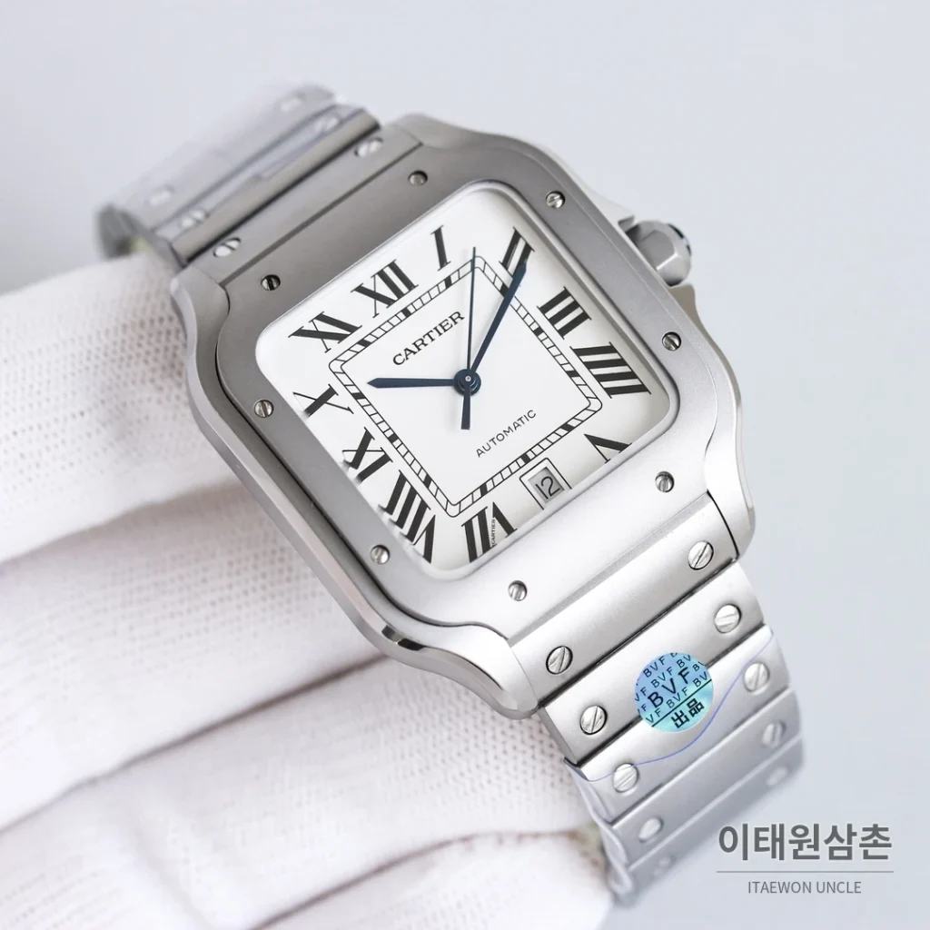까르띠에 산토스 스틸 블루핸즈 오토매틱 39.8mm