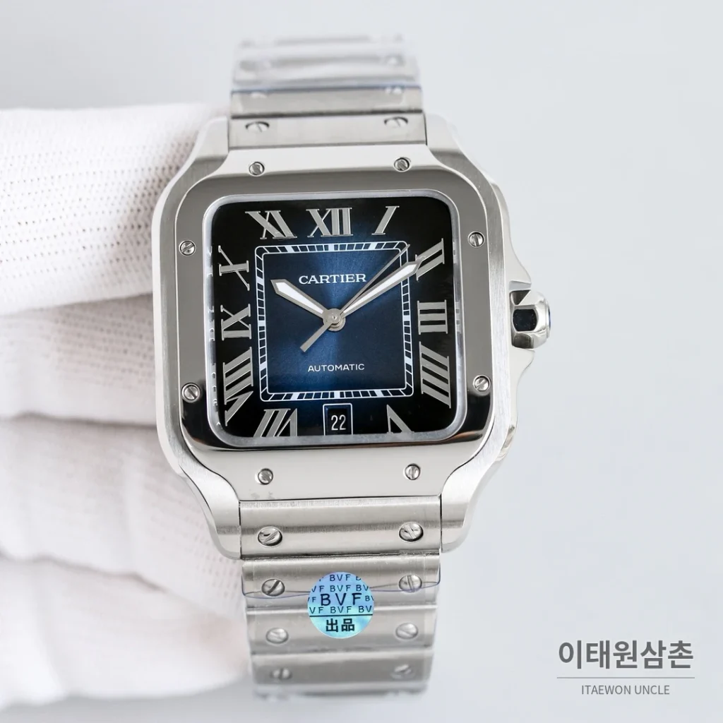 까르띠에 산토스 스틸 블루핸즈 오토매틱 39.8mm