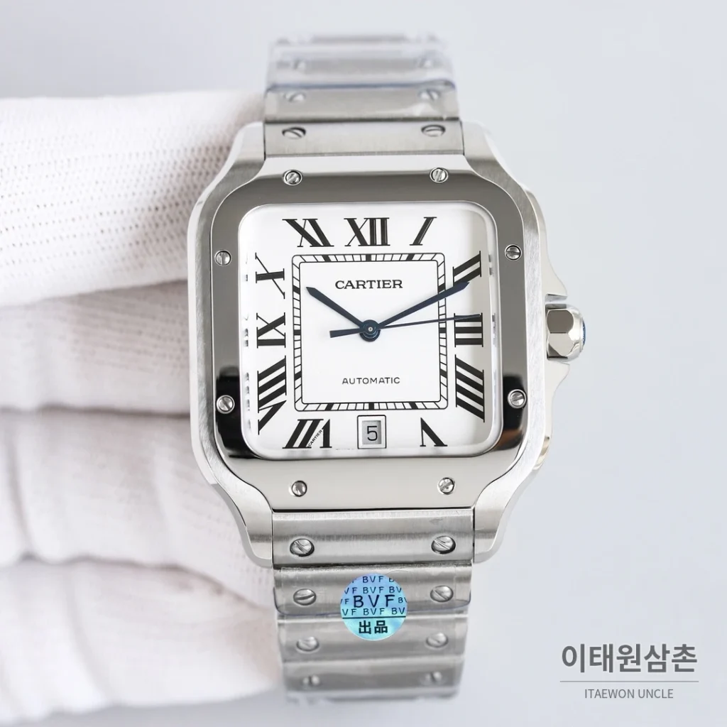 까르띠에 산토스 스틸 블루핸즈 오토매틱 39.8mm