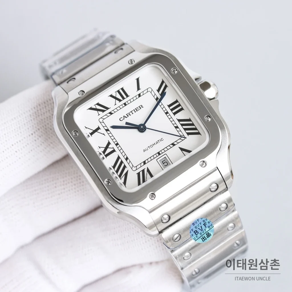 까르띠에 산토스 스틸 블루핸즈 오토매틱 39.8mm