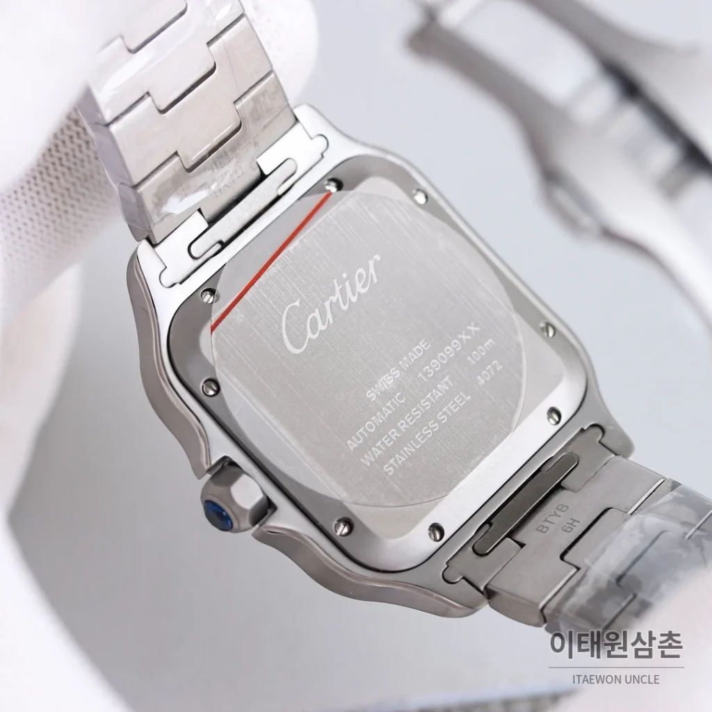 까르띠에 산토스 스틸 블루핸즈 오토매틱 39.8mm