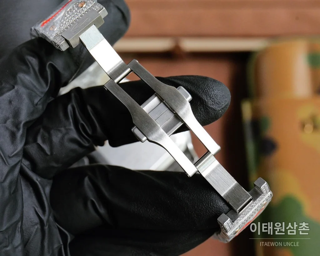 까르띠에 산토스 스틸 풀다이아 블루핸즈 오토매틱 40mm 샴페인 다이얼 스틸 브레이슬릿 로즈골드 베젤