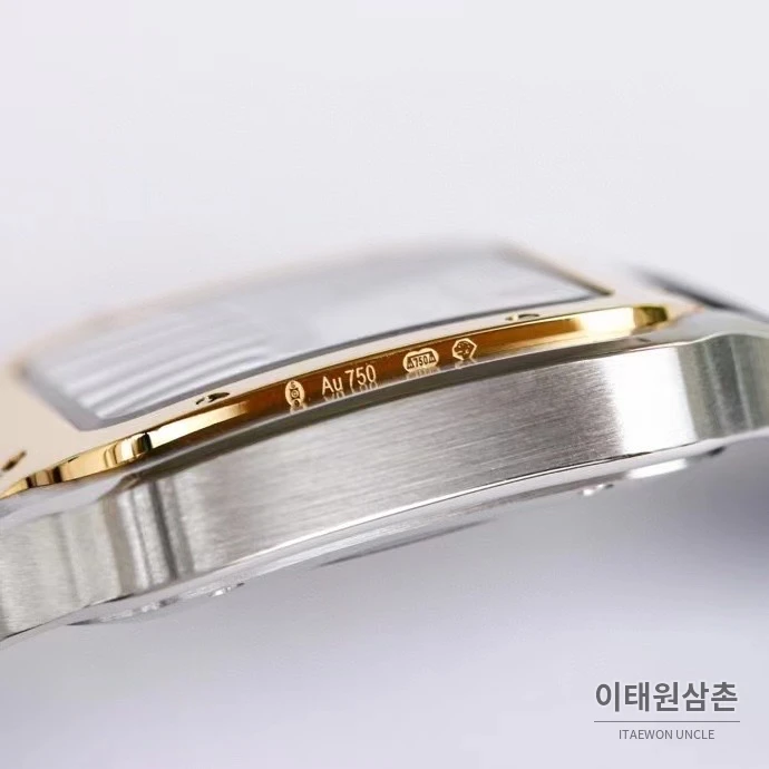 까르띠에 산토스 스틸 로마인덱스 러버밴드 오토매틱 39.8mm