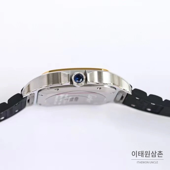 까르띠에 산토스 스틸 로마인덱스 러버밴드 오토매틱 39.8mm