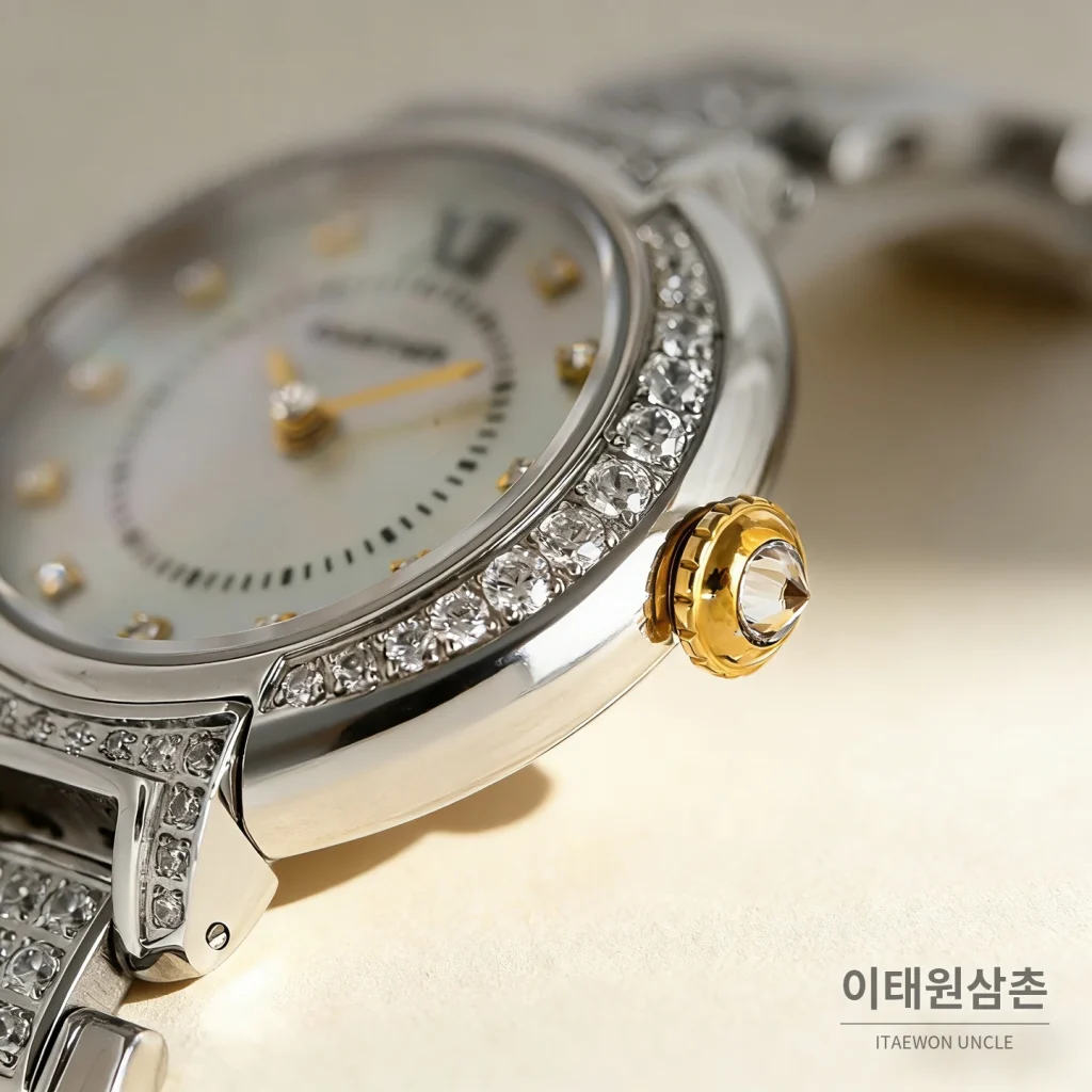 까르띠에 토르튀 스틸 다이아 문페이즈 쿼츠 30mm