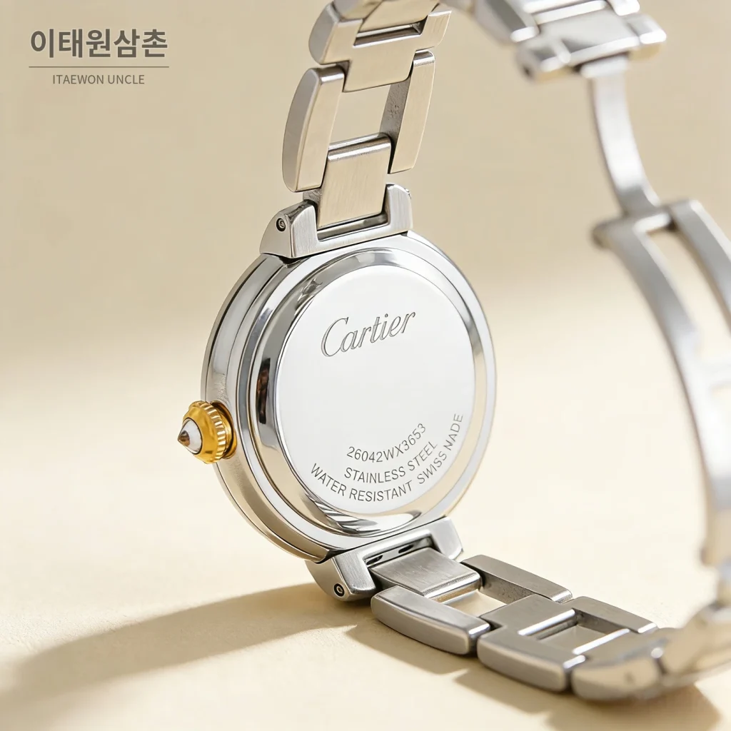 까르띠에 토르튀 스틸 다이아 문페이즈 쿼츠 30mm
