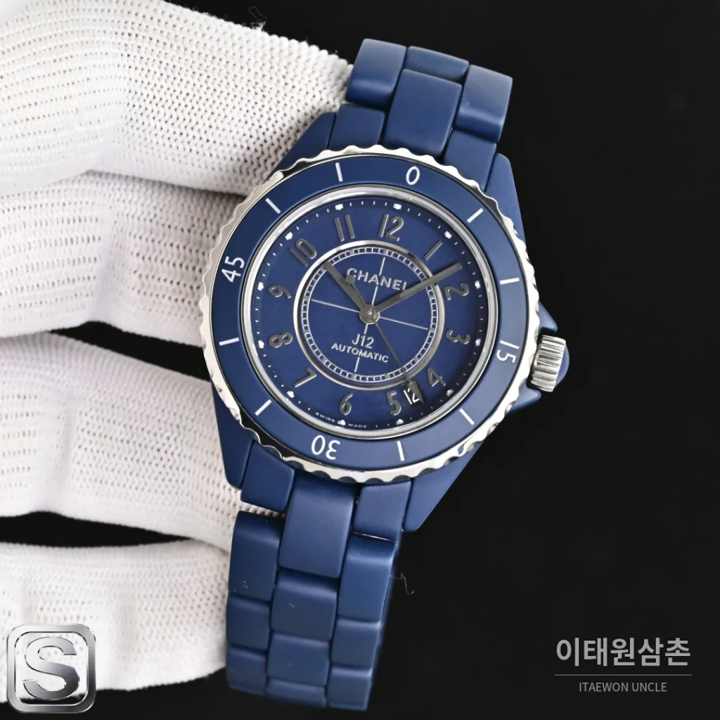 샤넬 J12 블루 매트 세라믹 커플 오토매틱시계 33mm