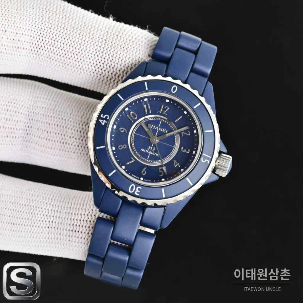 샤넬 J12 블루 매트 세라믹 커플 오토매틱시계 33mm
