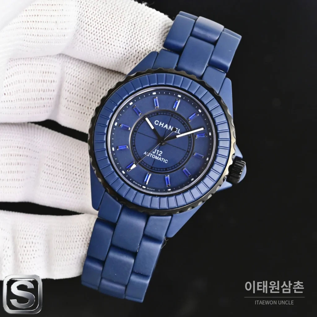 샤넬 J12 블루 매트 세라믹 커플 오토매틱시계 33mm
