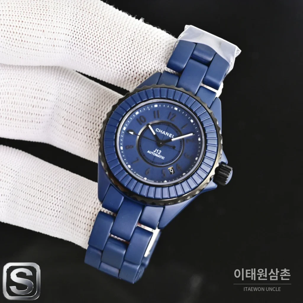 샤넬 J12 블루 매트 세라믹 커플 오토매틱시계 33mm