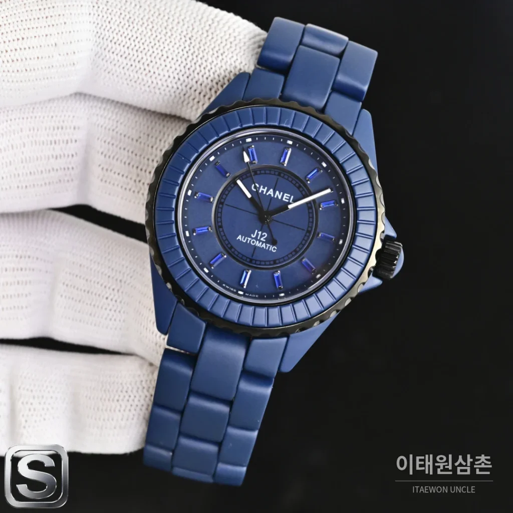 샤넬 J12 블루 매트 세라믹 커플 오토매틱시계 33mm