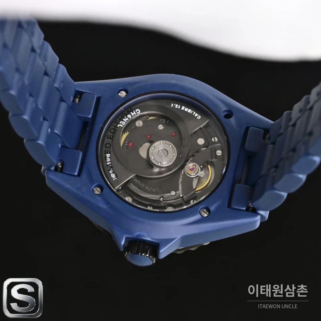샤넬 J12 블루 오토매틱 세라믹 브레이슬릿 블랙 베젤