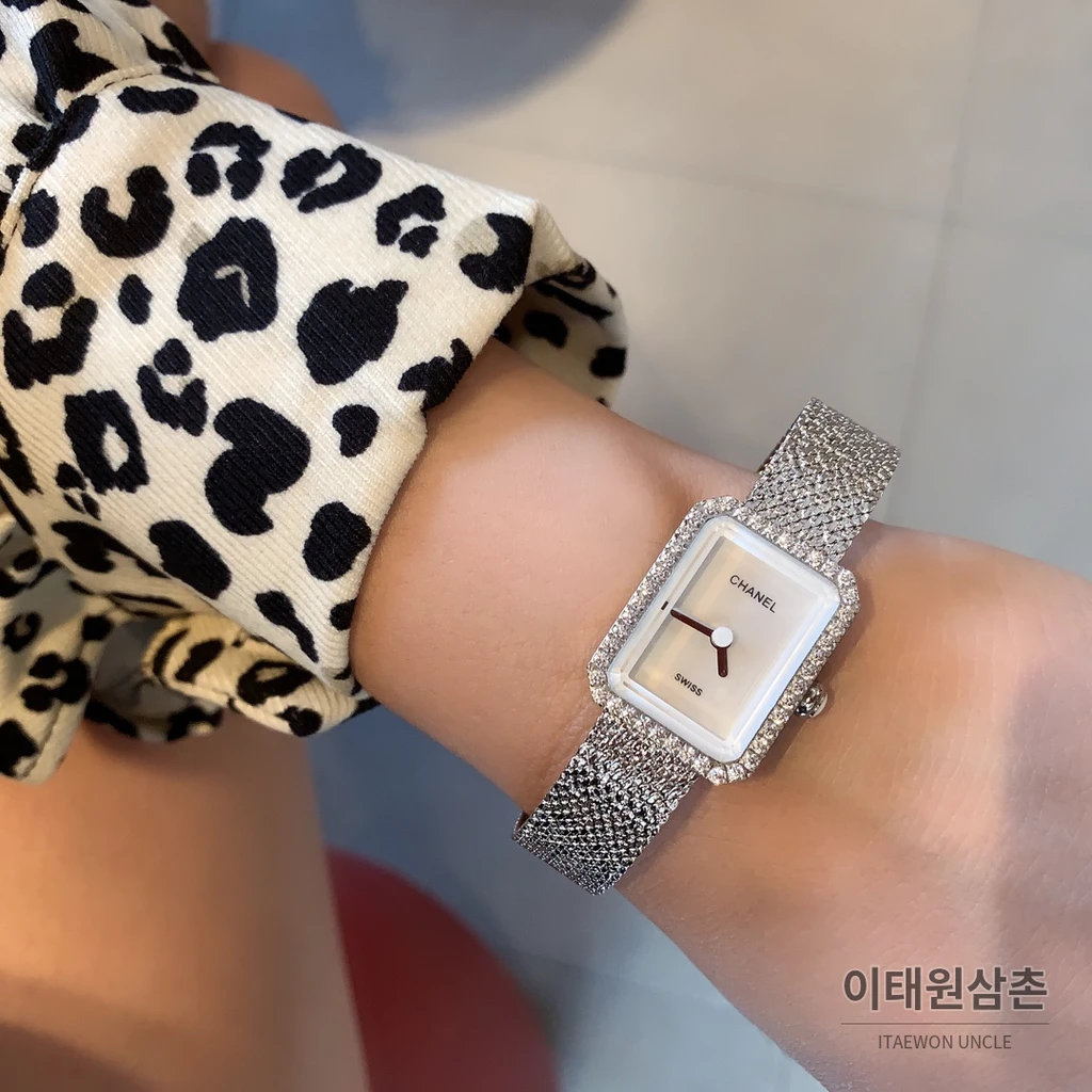 샤넬 프리미에르 벨루어 블랙 다이아몬드세팅 여성용 쿼츠시계 19.7mm