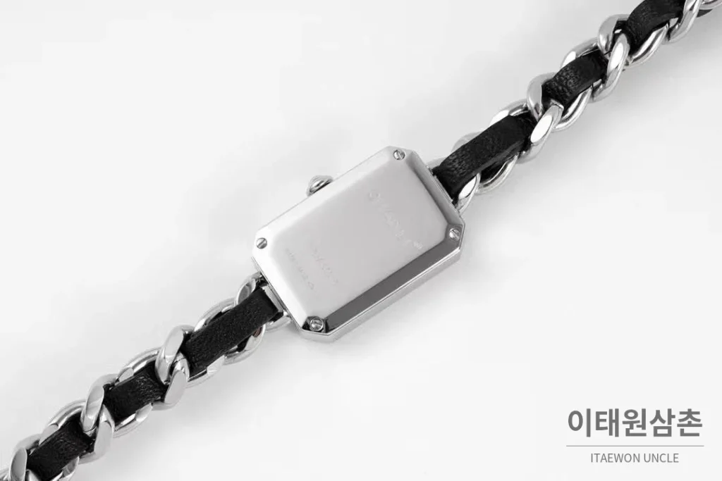 샤넬 프리미에르 스틸 블랙다이얼 쿼츠 23.6mm 블랙 가죽 스트랩 블랙 베젤