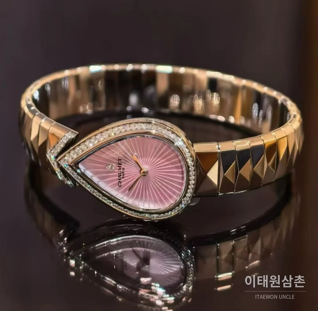 쇼메 조세핀 에그레트 18K 로즈골드 다이아몬드 여성용 쿼츠시계 27.3mm