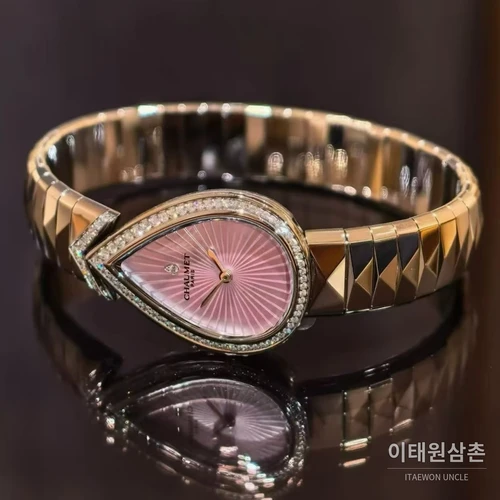 쇼메 조세핀 에그레트 18K 로즈골드 다이아몬드 여성용 쿼츠시계 27.3mm
