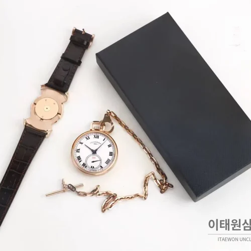 쇼파드 L.U.C 듀얼유즈 워치 & 포켓워치 컨버터블 오토매틱 49.6mm 실버 (2) 쇼파드 L.U.C 듀얼유즈 워치 & 포켓워치 컨버터블 오토매틱 49.6mm 실버 브라운 가죽 스트랩
