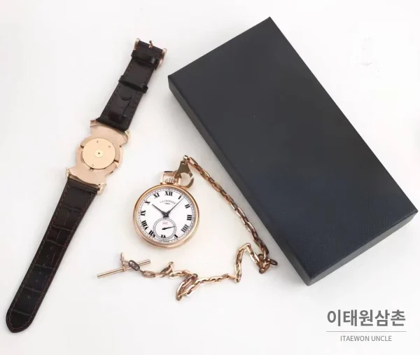 쇼파드 L.U.C 듀얼유즈 워치 & 포켓워치 컨버터블 오토매틱 49.6mm 실버 (2) 쇼파드 L.U.C 듀얼유즈 워치 & 포켓워치 컨버터블 오토매틱 49.6mm 실버 브라운 가죽 스트랩
