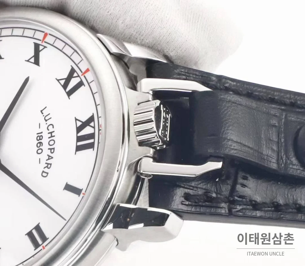 쇼파드 L.U.C 듀얼유즈 워치 & 포켓워치 컨버터블 오토매틱 49.6mm 실버 블랙 가죽 스트랩