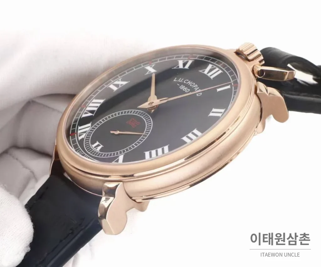 쇼파드 L.U.C 듀얼유즈 워치 & 포켓워치 컨버터블 오토매틱 49.6mm 실버 브라운 가죽 스트랩
