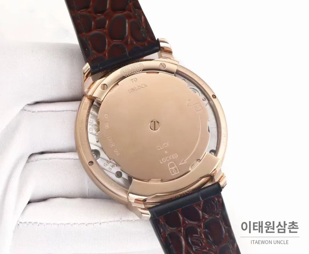 쇼파드 L.U.C 듀얼유즈 워치 & 포켓워치 컨버터블 오토매틱 49.6mm 실버 브라운 가죽 스트랩