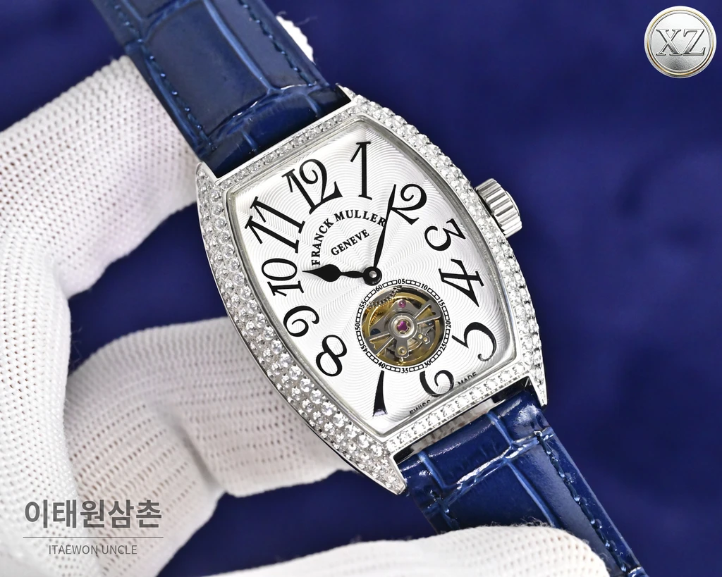 프랭크뮬러 Cintrée Curvex 선레이 다이얼 여성용 투르비용 46mm
