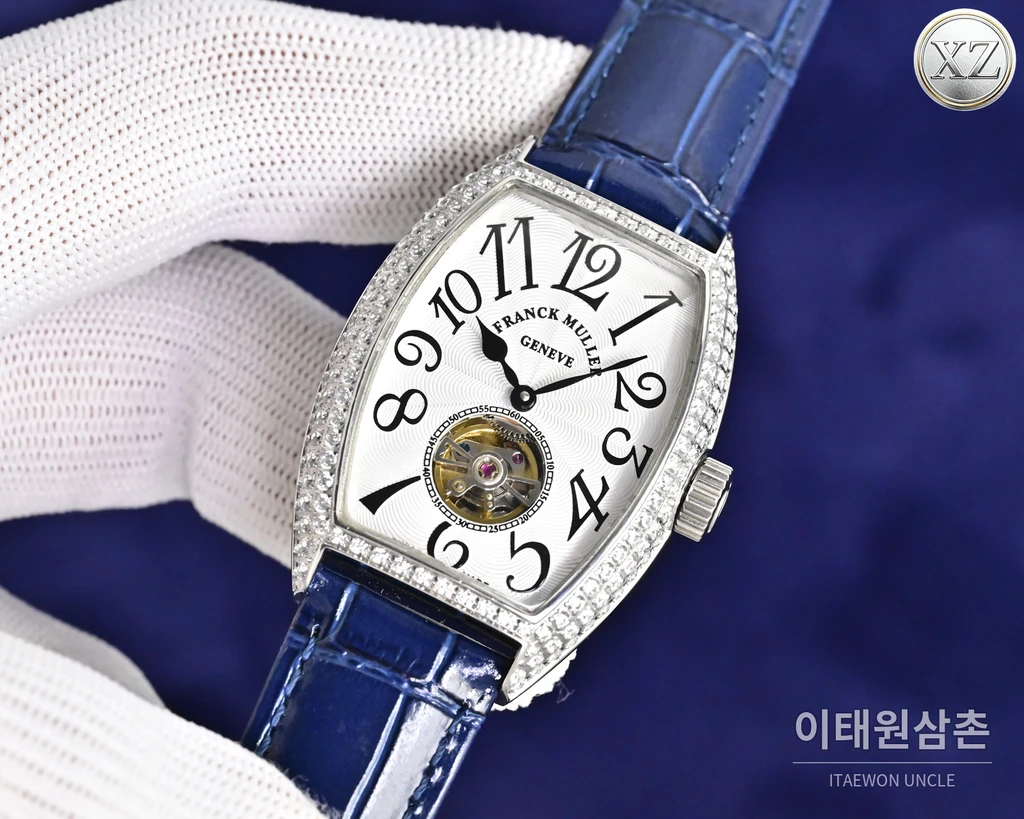 프랭크뮬러 Cintrée Curvex 선레이 다이얼 여성용 투르비용 46mm