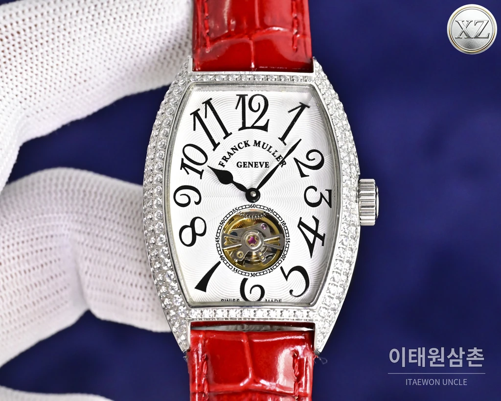프랭크뮬러 Cintrée Curvex 선레이 다이얼 여성용 투르비용 46mm
