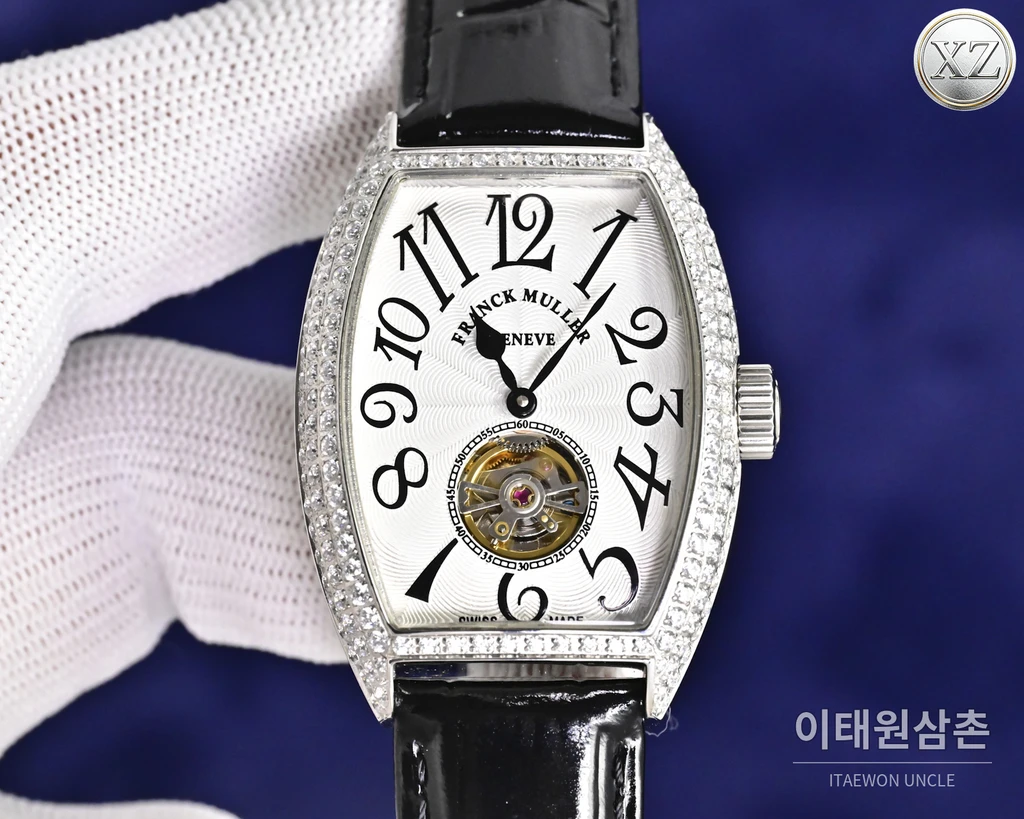프랭크뮬러 Cintrée Curvex 선레이 다이얼 여성용 투르비용 46mm