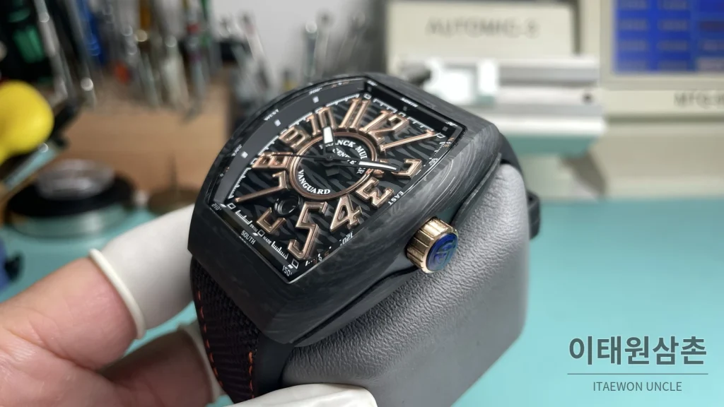 프랭크뮬러 방가드 오토매틱 45mm 블랙 다이얼 블랙 나일론 스트랩