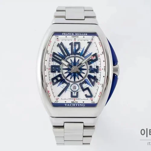 프랭크뮬러 뱅가드 요팅 스틸 블루다이얼 오토매틱 54mm 스틸 브레이슬릿 블루 베젤